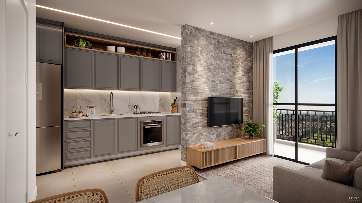 Sala e varanda — tipo meio — Spazio Itália